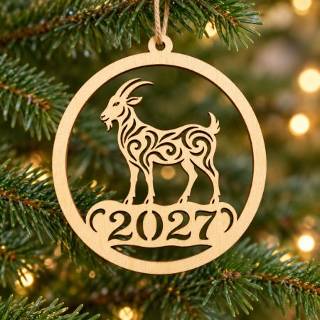 kalėdiniai žaisliukai 2027 su Ožkos simboliu